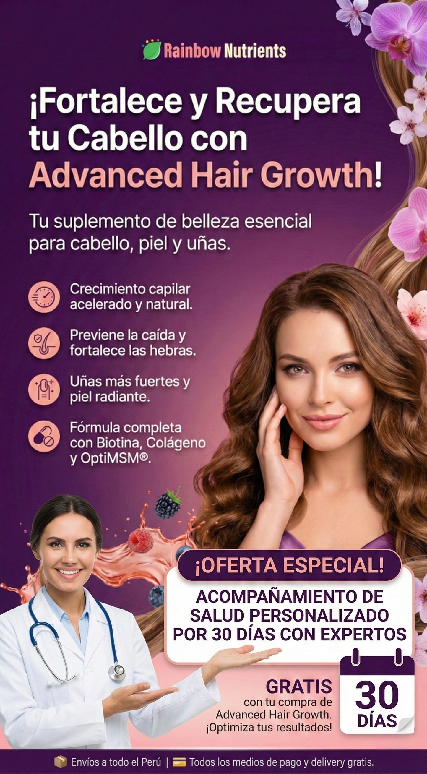 PACK 2 PREMIUM HAIR GROWTH + ACOMPAÑAMIENTO EN SALUD 30 DIAS