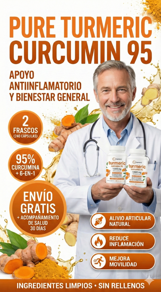 PACK 2 PURE TURMERIC CURCUMIN 95 + ACOMPAÑAMIENTO EN SALUD POR 30 DÍAS